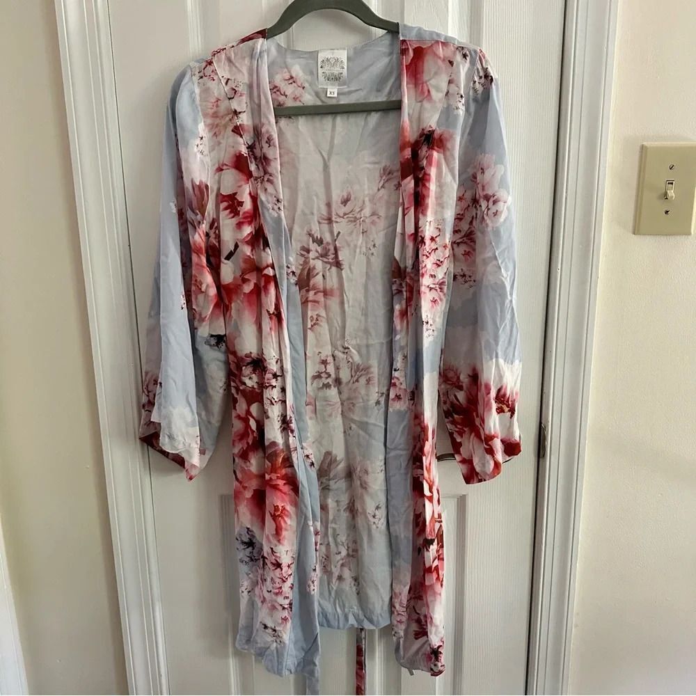 Plum Pretty Sugar Floral Rayon Bridal Robe Women’s XS - Picture 6 of 8